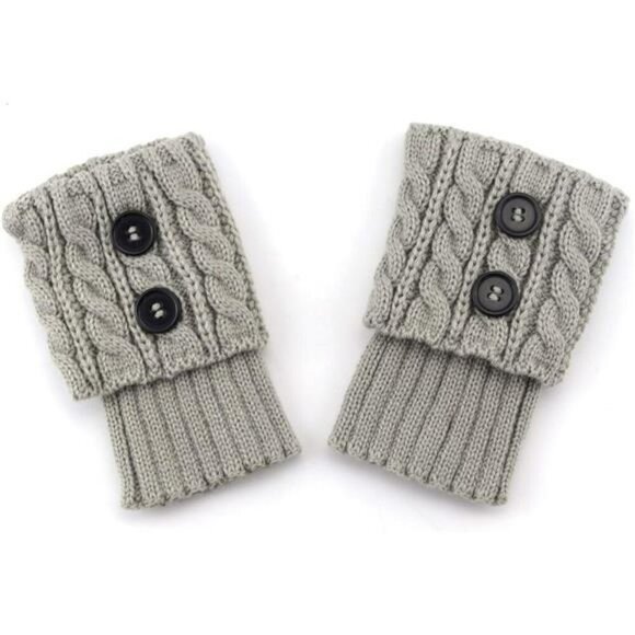 Womens Knit Boot Cuffs Leg Warmers 3 Pack Short Crochet Socks for Boots - Picture 2 of 7